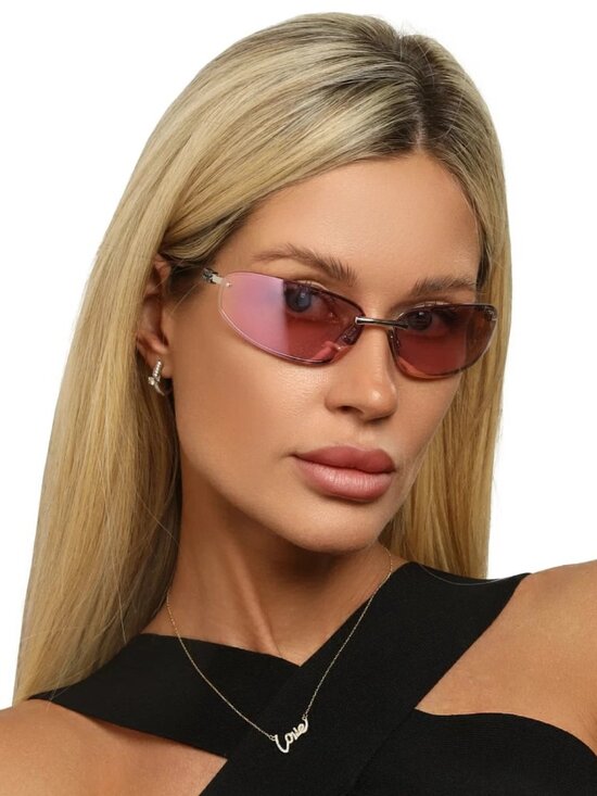 Miu Miu Women Sunglasses Silver Pink Wraparound MUA50S 1BC70J NEW AUTHENTIC main image 11